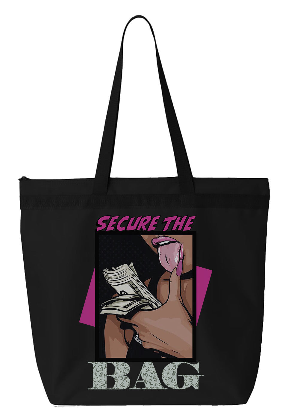Secure The Bag Black Tote Bag