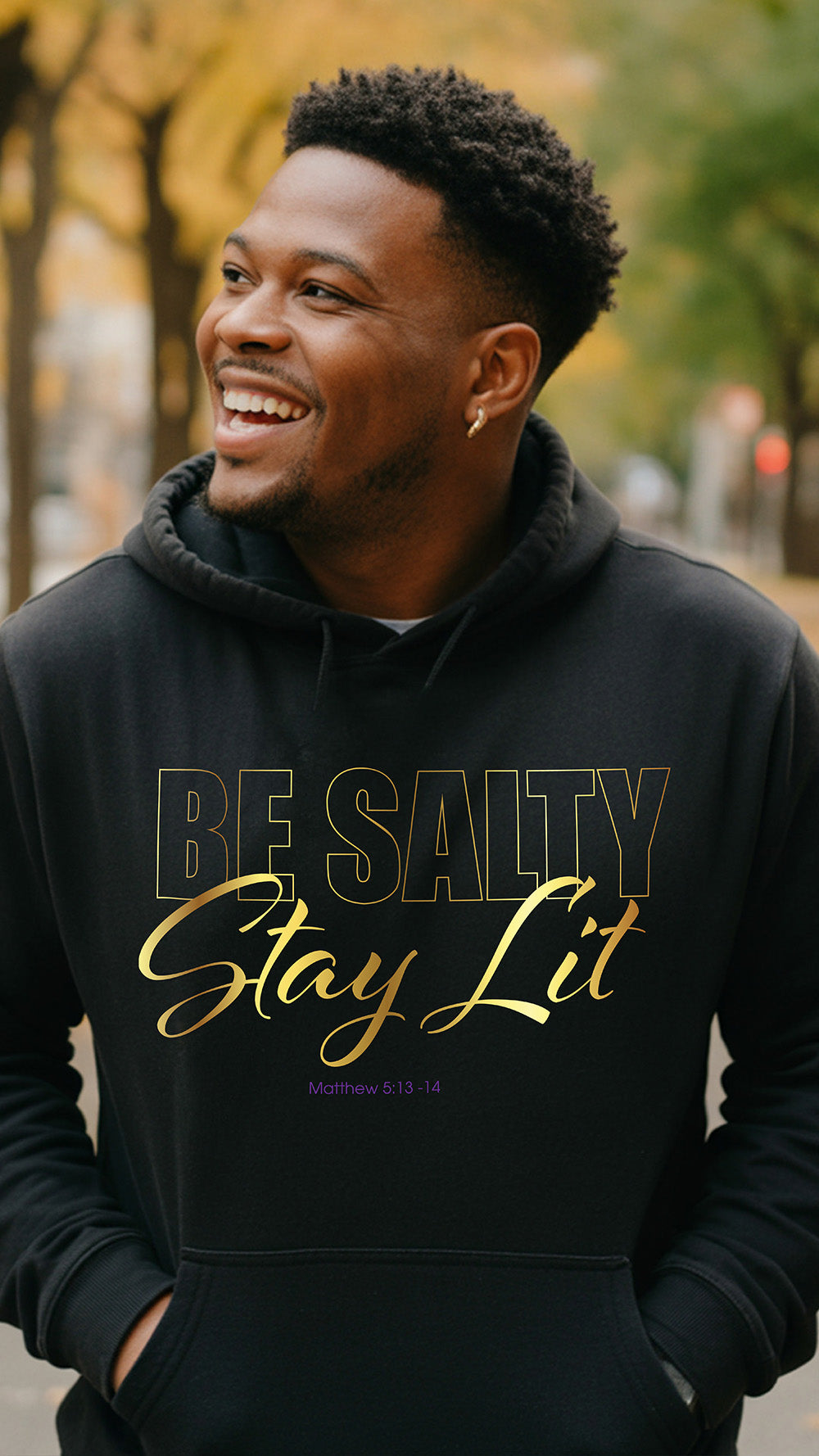 Stay Salty, Get Lit' Graphic Hoodie
