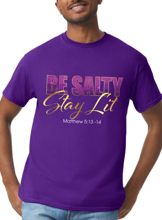 Be Salty, Stay Lit Graphic T-shirt - Purple