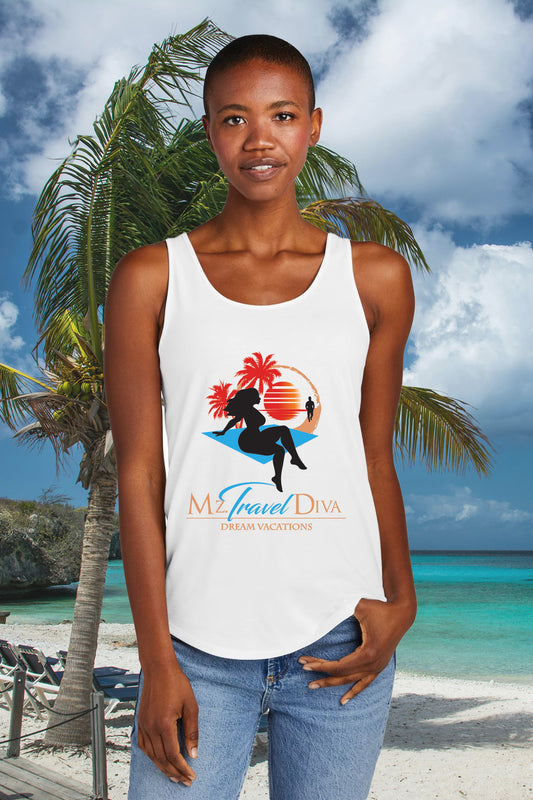 Mz. Travel Diva - White Muscle Shirt