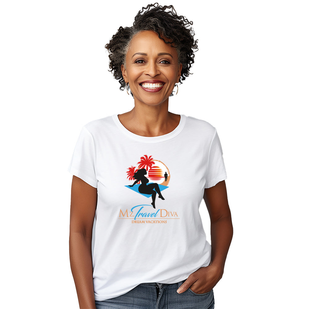 Mz. Travel Diva Graphic Womens T-shirt